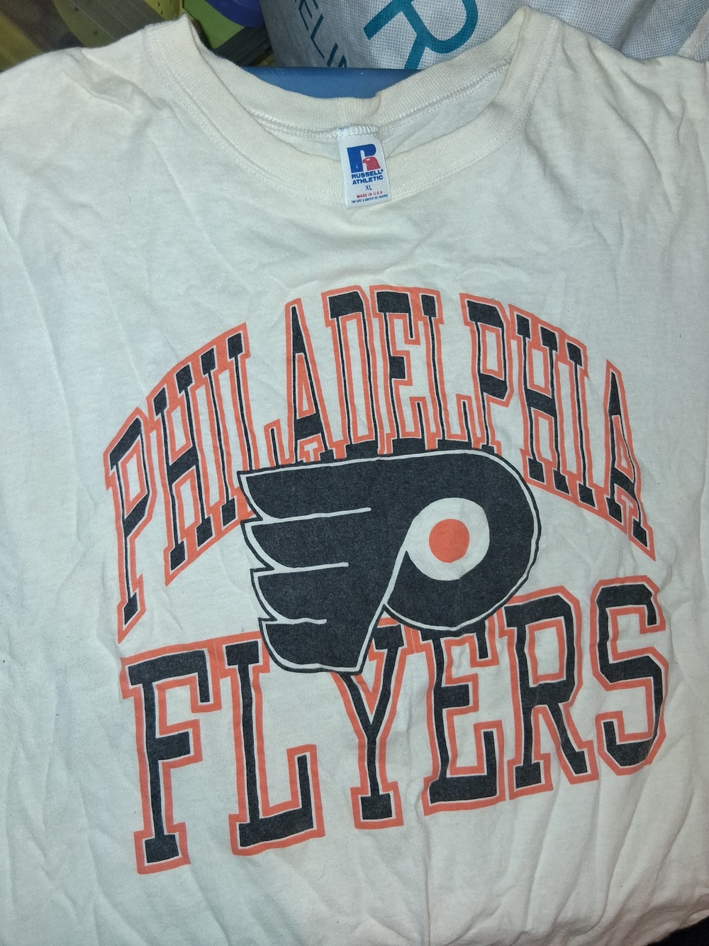 Vintage-Russell Athletic Philadelphia Flyers White Tee XL